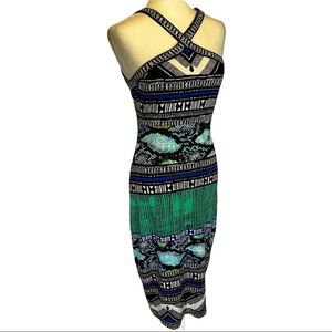 Hale Bob Tribal Print Halter Style Knit Dress